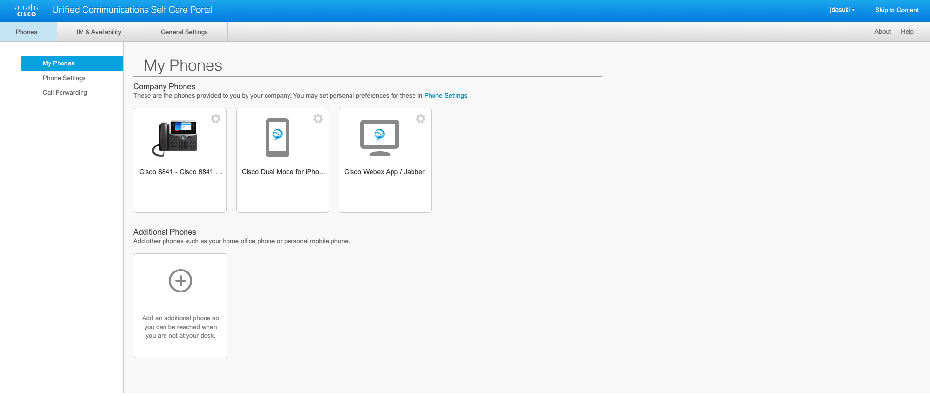 Cisco Self Care Landing Page