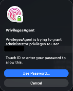 PrivilegesAgent authentication prompt