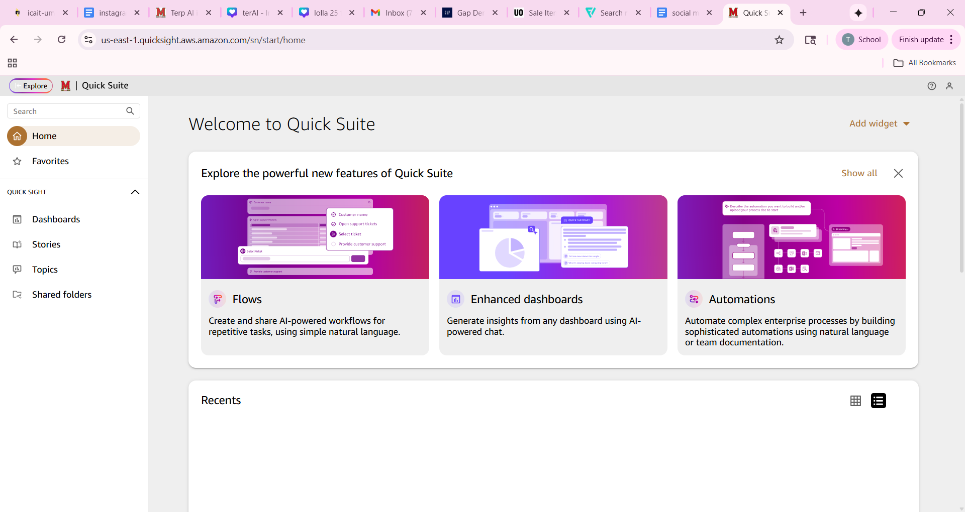 home screen quick suite