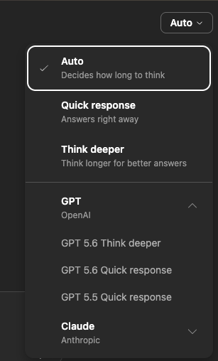 Model selection within MS Teams popup