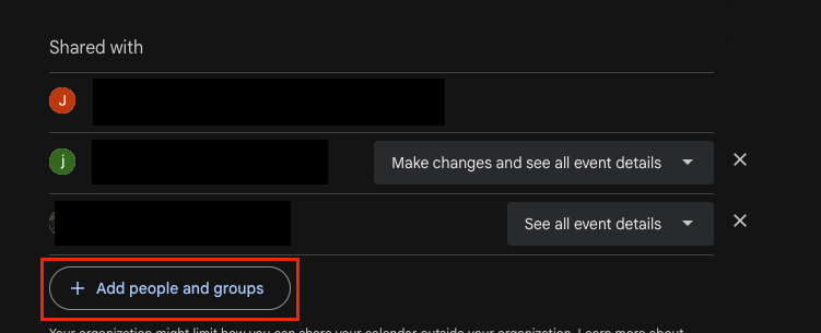 Add people and groups