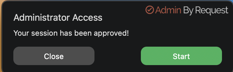 Administrator Access Approved